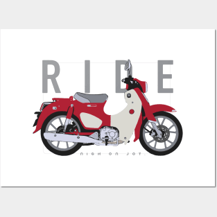 Ride super cub red Posters and Art